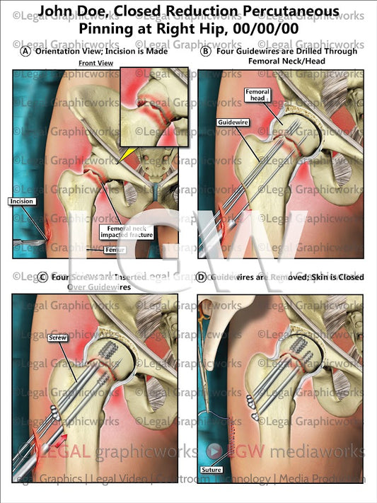 Closed Reduction Percutaneous Pinning at Right Hip