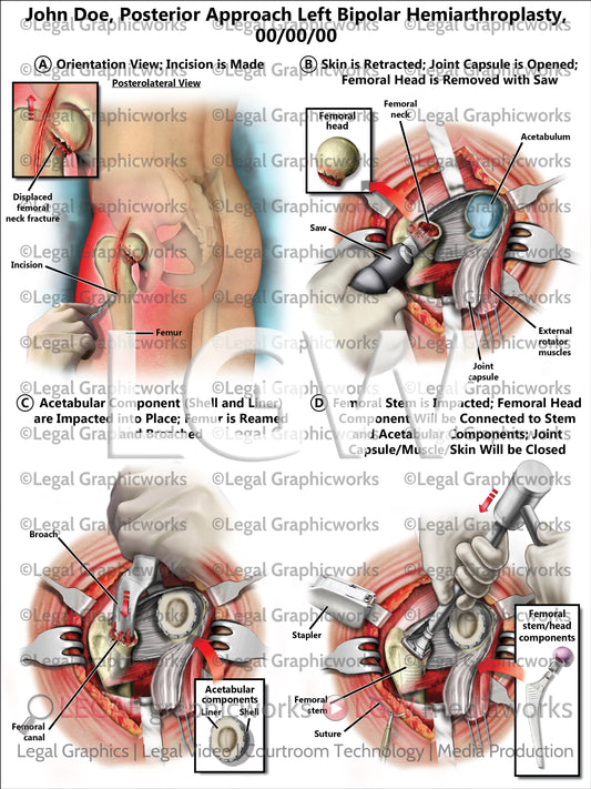 Posterior Approach Left Bipolar Hemiarthroplasty