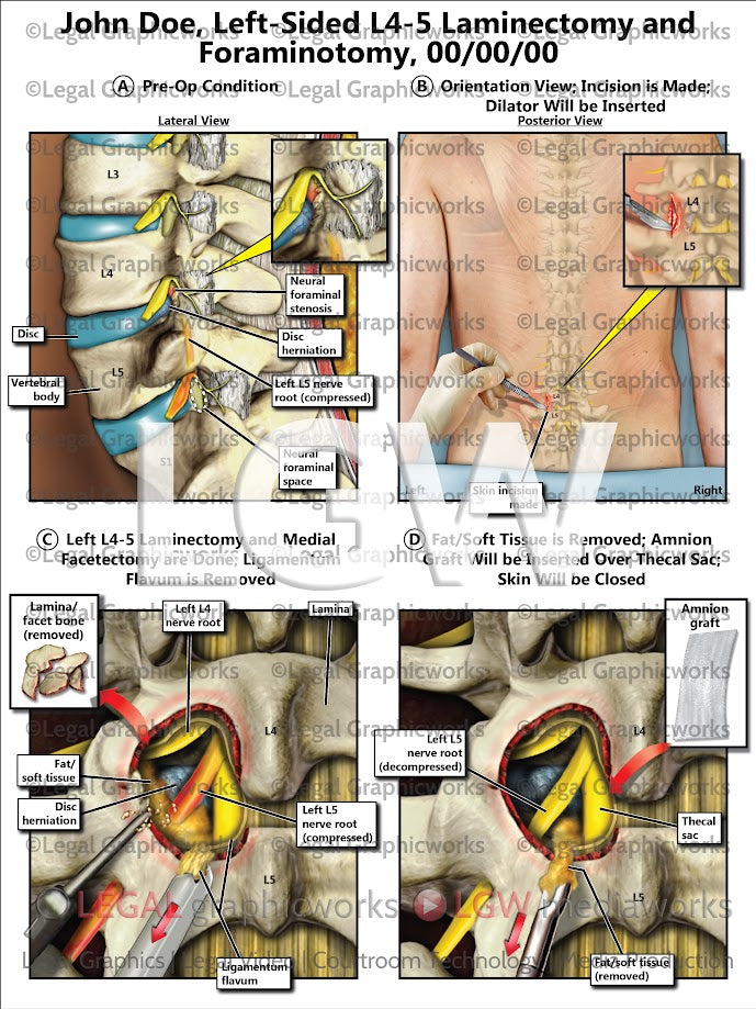 Left-Sided L4-5 Laminectomy and Foraminotomy