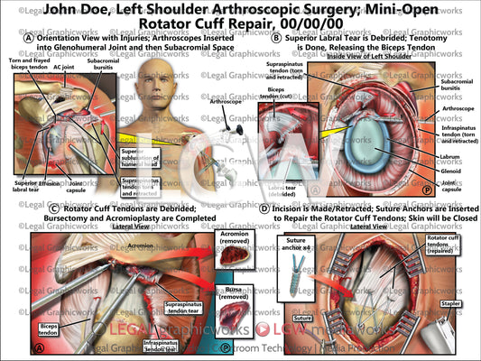 Left Shoulder Arthroscopic Surgery; Mini-Open Rotator Cuff Repair