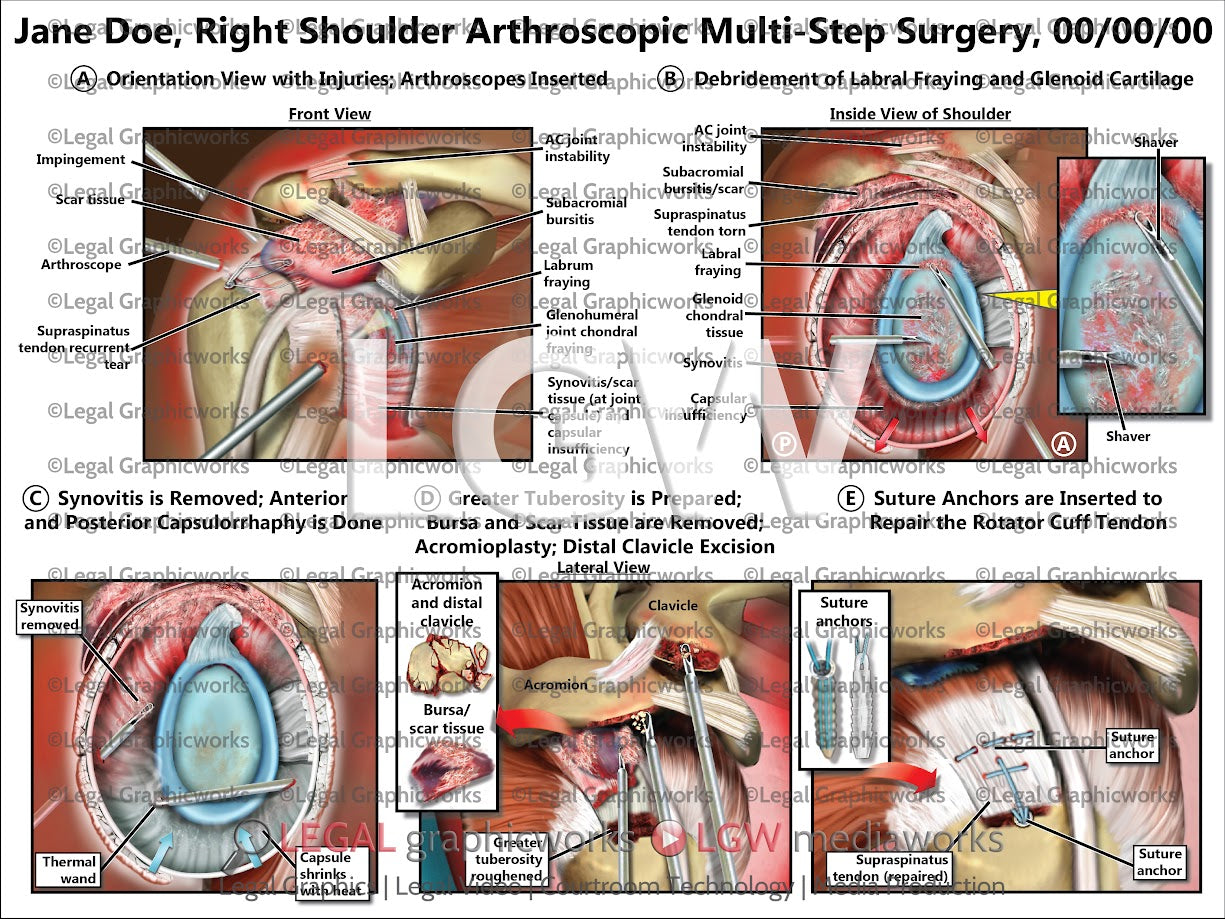 Right Shoulder Arthroscopic Multi-Step Surgery
