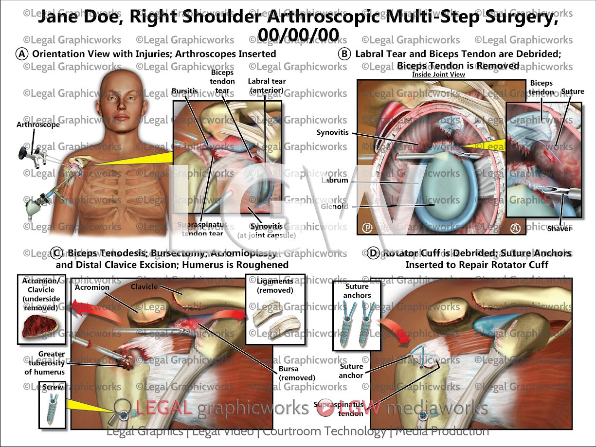 Right Shoulder Arthroscopic Multi-Step Surgery