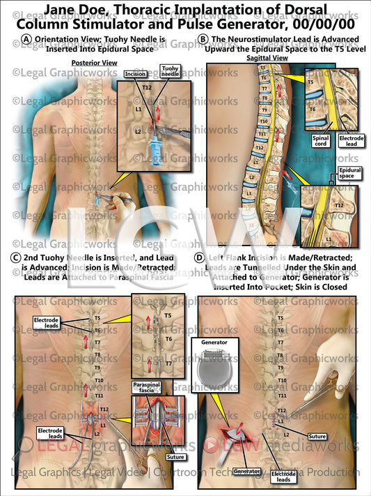 Thoracic Implantation of Dorsal Column Stimulator and Pulse Generator