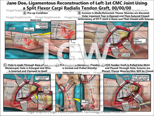 Ligamentous Reconstruction of Left 1st CMC Joint Using a Split Flexor Carpi Radialis Tendon Graft