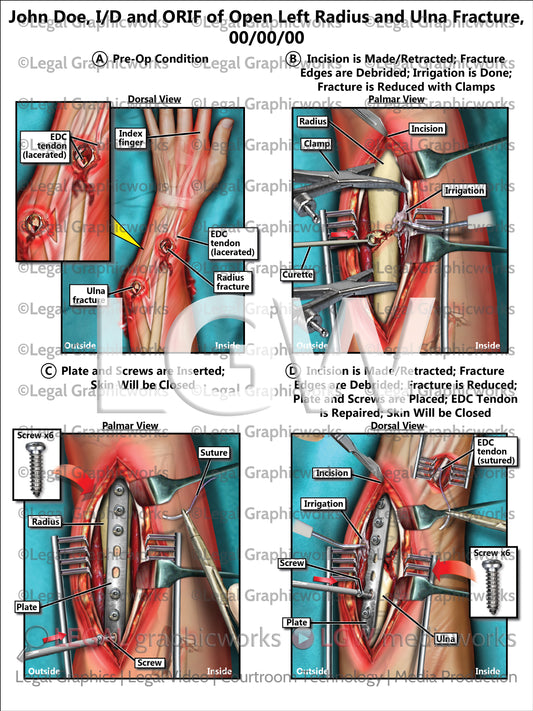 I/D and ORIF of Open Left Radius and Ulna Fracture
