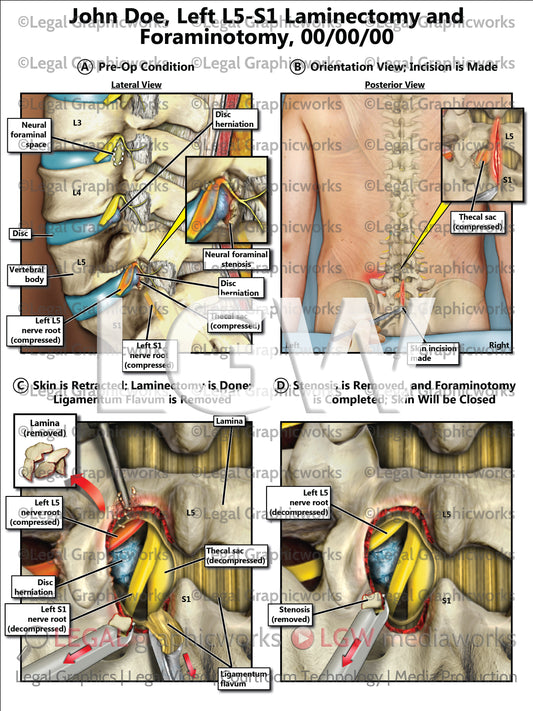 Left L5-S1 Laminectomy and Foraminotomy