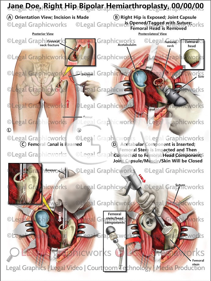 Right Hip Bipolar Hemiarthroplasty