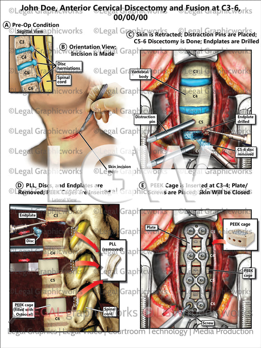 Anterior Cervical Discectomy and Fusion at C3-6