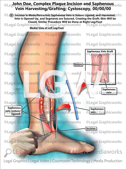 Complex Plaque Incision and Saphenous Vein Harvesting/Grafting; Cystoscopy