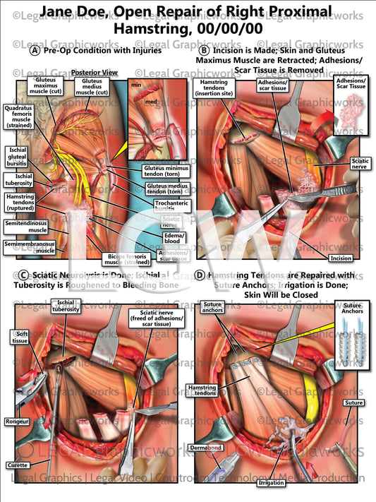 Open Repair of Right Proximal Hamstring