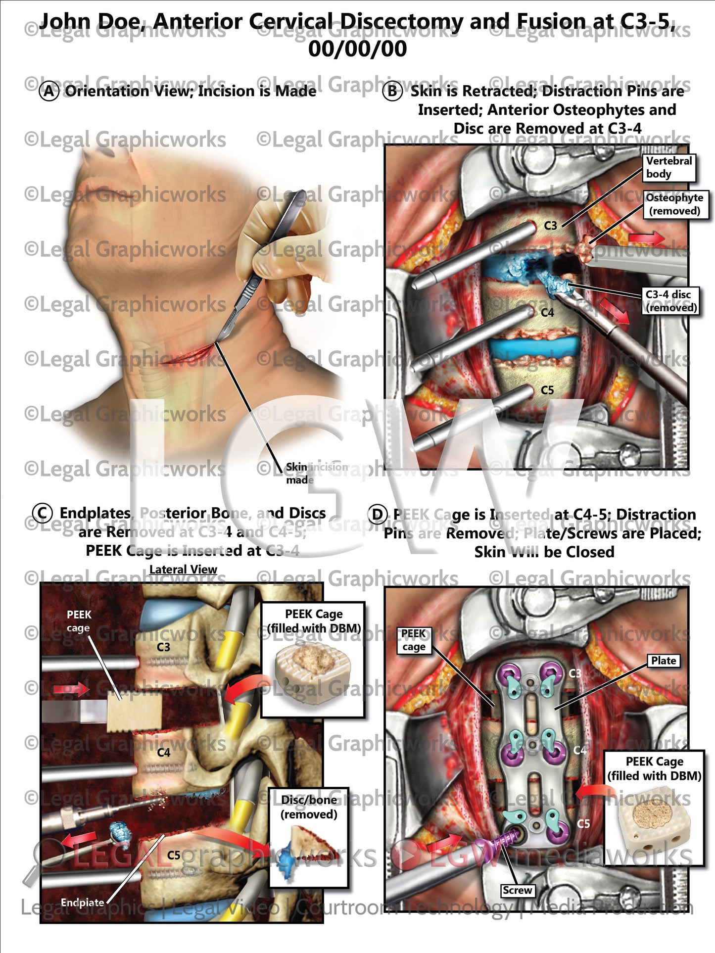 Anterior Cervical Discectomy and Fusion at C3-5