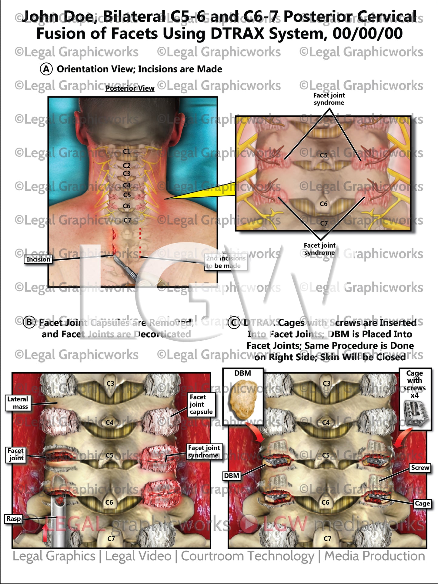 Bilateral C5-6 and C6-7 Posterior Cervical Fusion of Facets Using DTRAX System