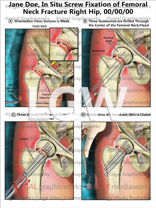 In Situ Screw Fixation of Femoral Neck Fracture Right Hip