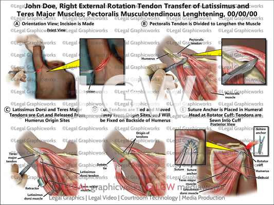 Right External Rotation Tendon Transfer of Latissimus and Teres Major Muscles; Pectoralis Musculotendinous Lengthening