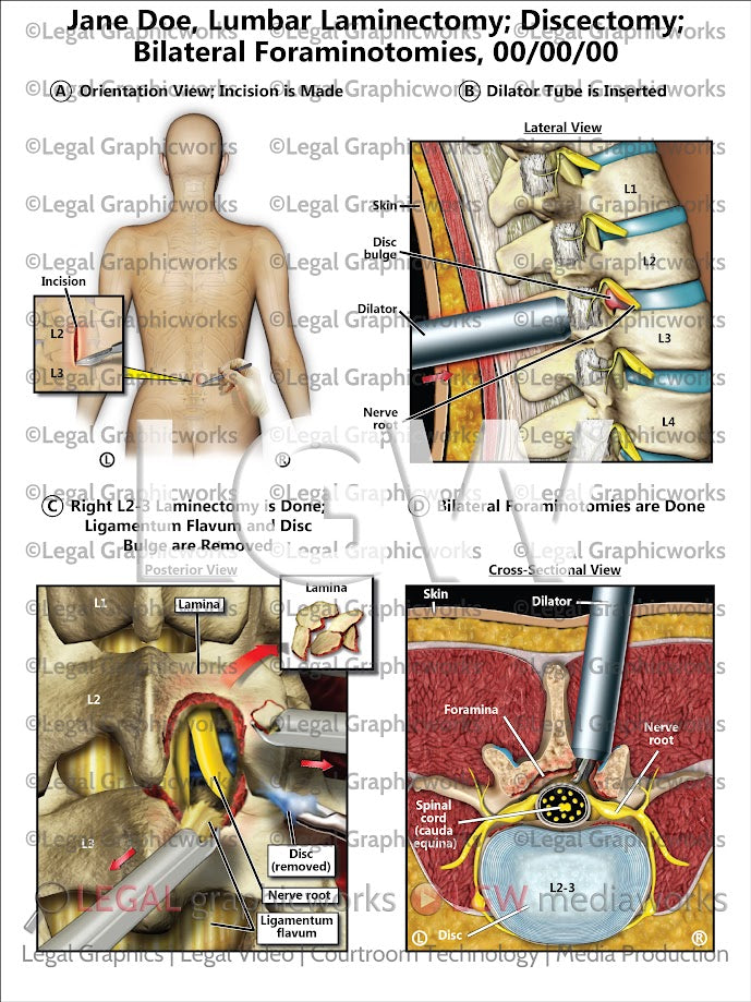 Lumbar Laminectomy; Discectomy; Bilateral Foraminotomies