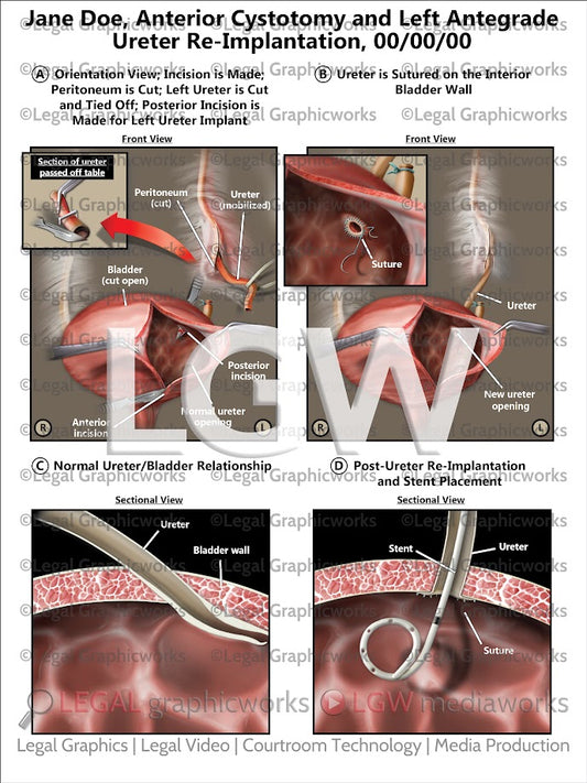 Anterior Cystotomy and Left Antegrade Ureter Re-Implantation