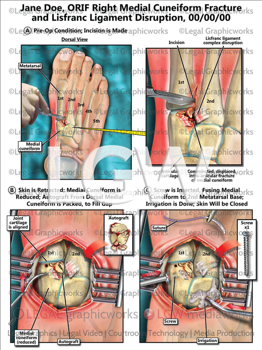 ORIF Right Medial Cuneiform Fracture and Lisfranc Ligament Disruption