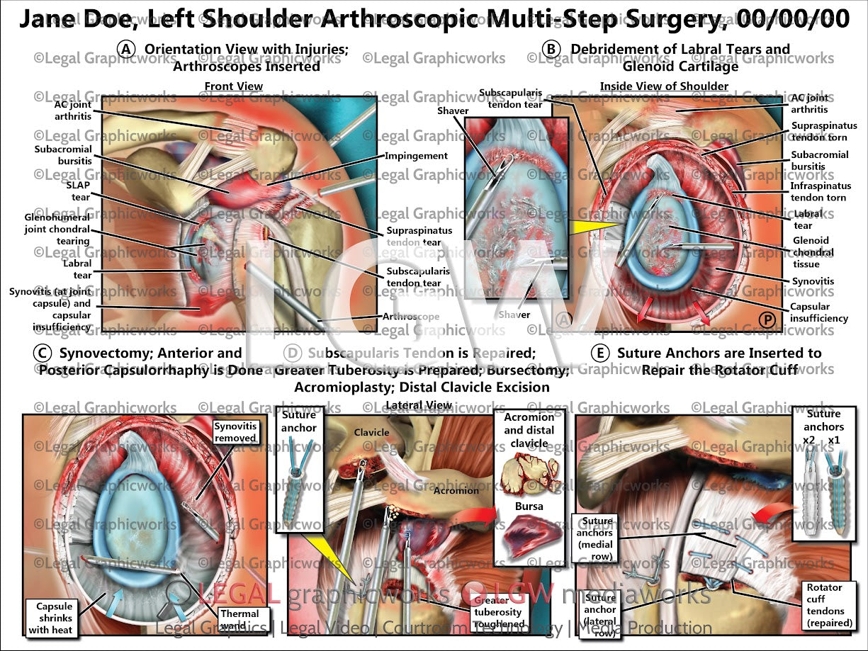Left Shoulder Arthroscopic Multi-Step Surgery