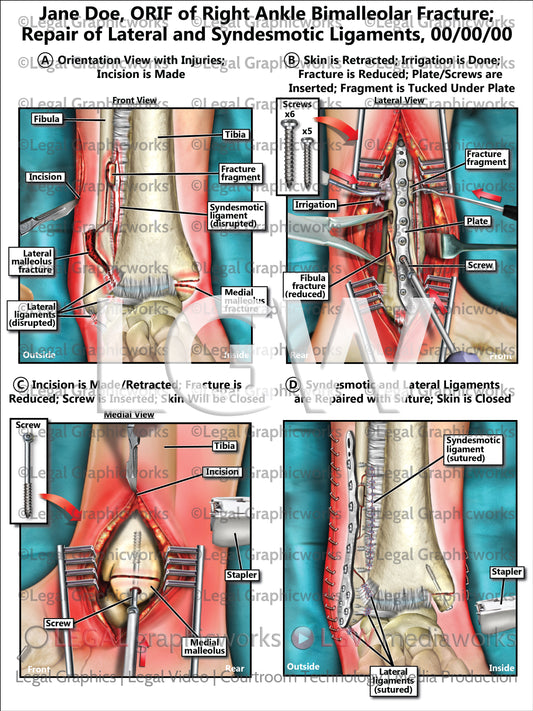 ORIF of Right Ankle Bimalleolar Fracture; Repair of Lateral and Syndesmotic Ligaments