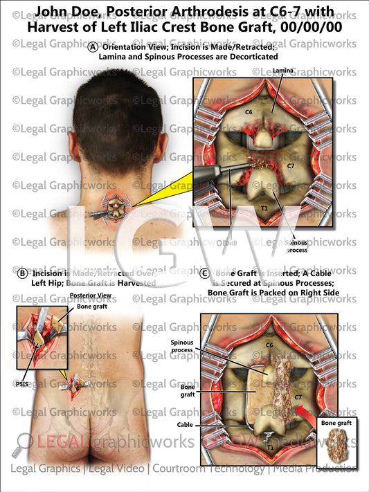 Posterior Arthrodesis at C6-7 with Harvest of Left Iliac Crest Bone Graft