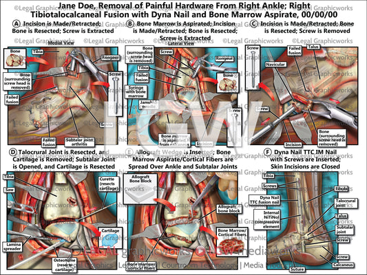 Removal of Painful Hardware From Right Ankle; Right Tibiotalocalcaneal Fusion with Dyna Nail and Bone Marrow Aspirate