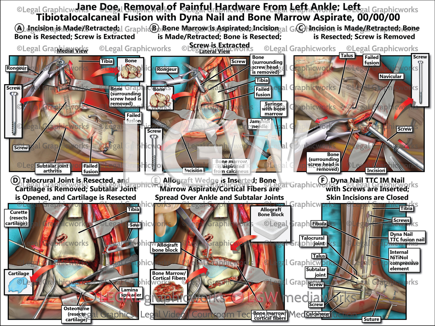 Removal of Painful Hardware From Left Ankle; Left Tibiotalocalcaneal Fusion with Dyna Nail and Bone Marrow Aspirate