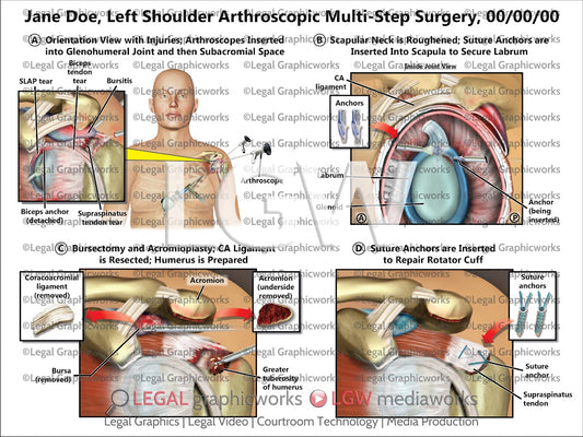 Left Shoulder Arthroscopic Multi-Step Surgery