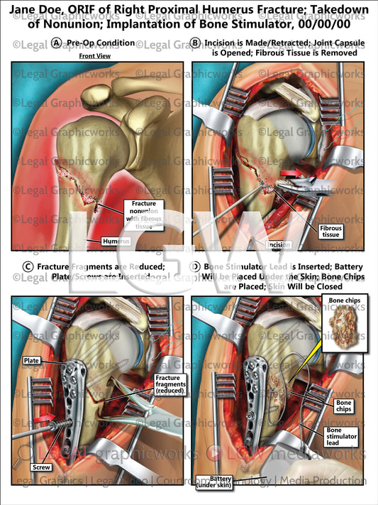 ORIF of Right Proximal Humerus Fracture; Takedown of Nonunion; Implantation of Bone Stimulator