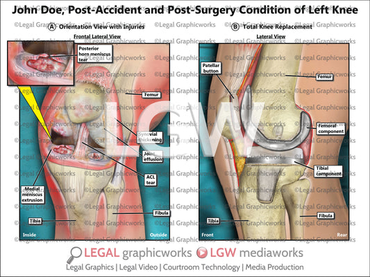 Post-Accident and Post-Surgery Condition of Left Knee