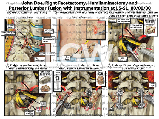 Right Facetectomy, Hemilaminectomy and Posterior Lumbar Fusion with Instrumentation at L5-S1