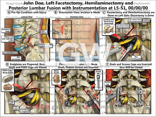Left Facetectomy, Hemilaminectomy and Posterior Lumbar Fusion with Instrumentation at L5-S1