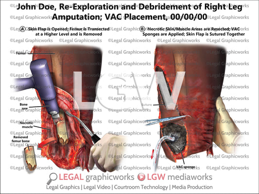 Re-Exploration and Debridement of Right Leg Amputation; VAC Placement