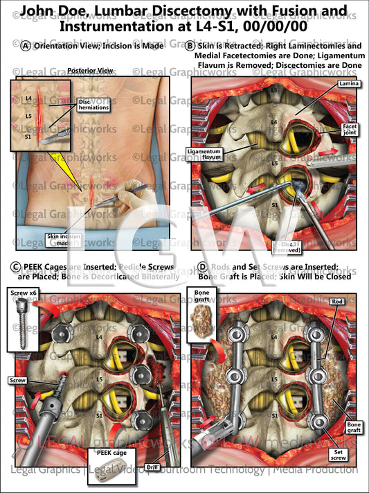 Lumbar Discectomy with Fusion and Instrumentation at L4-S1