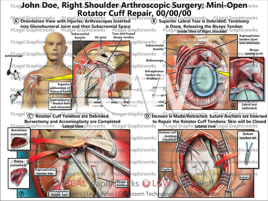 Right Shoulder Arthroscopic Surgery; Mini-Open Rotator Cuff Repair