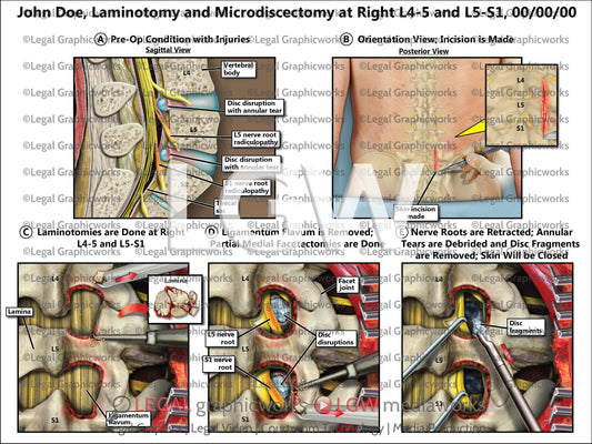 Laminectomy and Microdiscectomy at Right L4-5 and L5-S1
