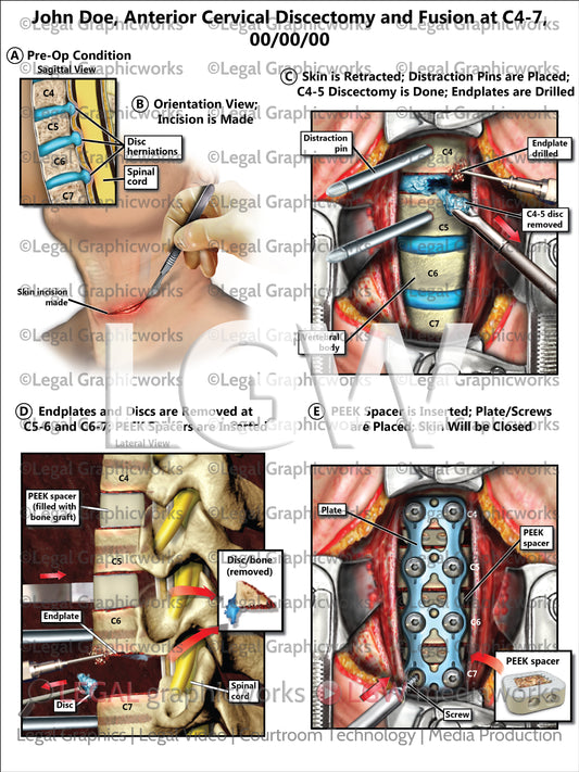 Anterior Cervical Discectomy and Fusion at C4-7