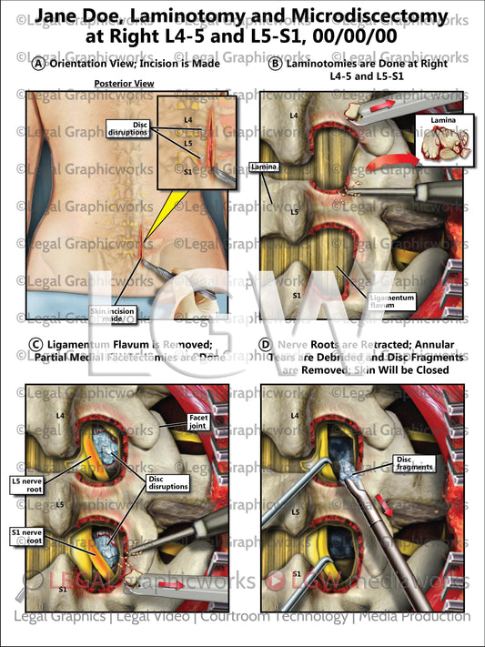 Laminotomy and Microdiscectomy at Right L4-5 and L5-S1