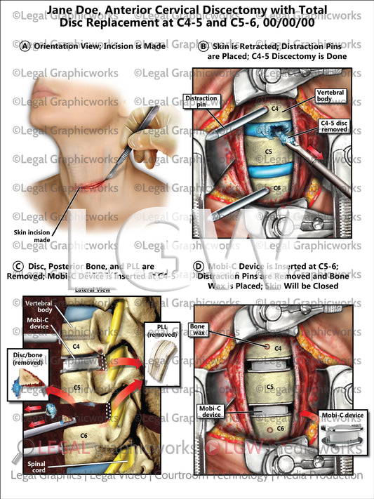 Anterior Cervical Discectomy with Total Disc Replacement at C4-5 and C5-6