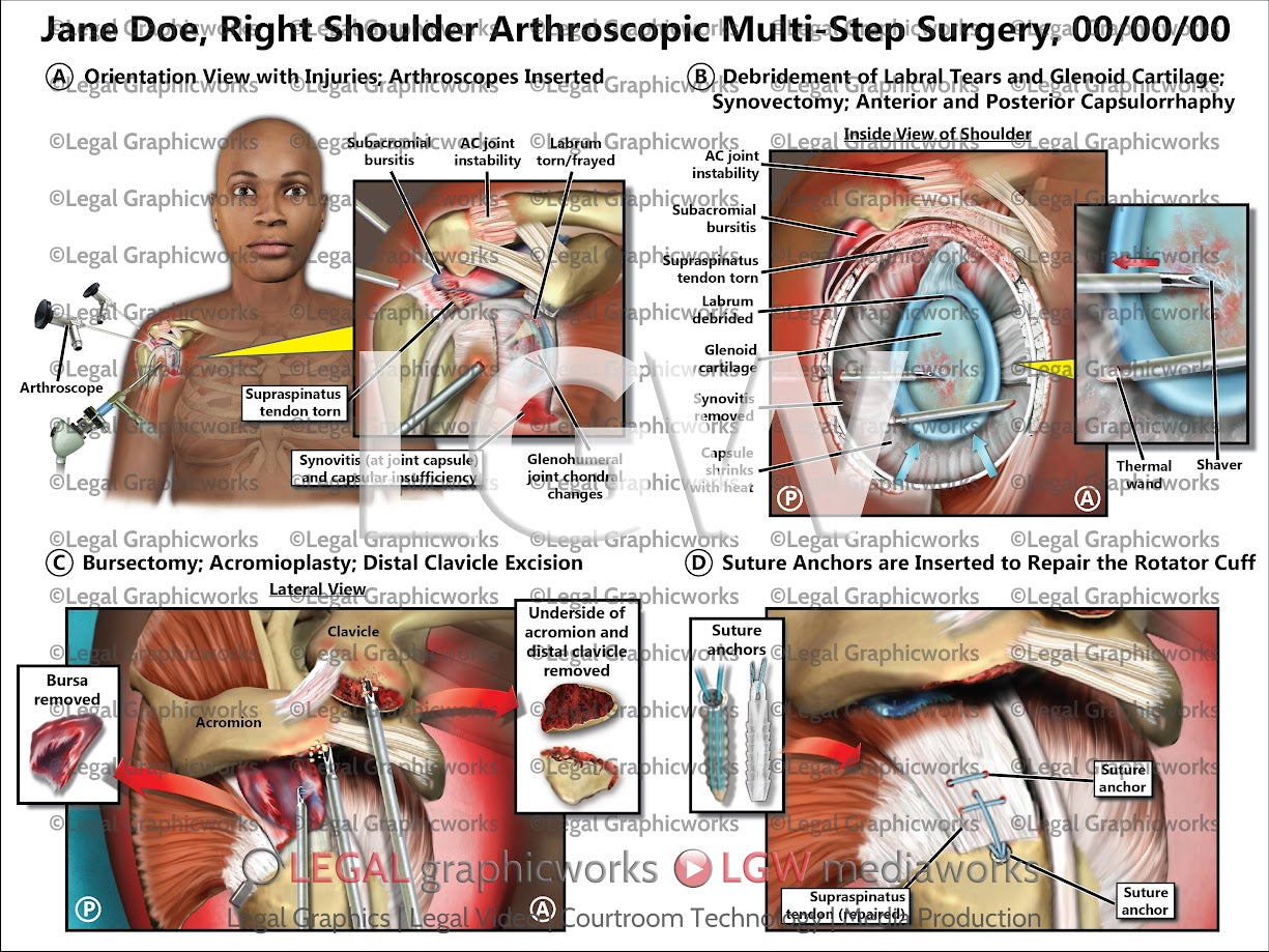 Right Shoulder Arthroscopic Multi-Step Surgery