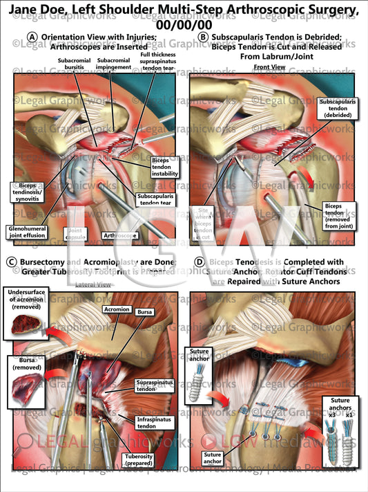 Left Shoulder Multi-Step Arthroscopic Surgery