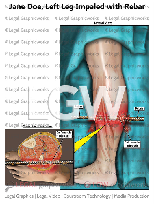 Left Leg Impaled with Rebar