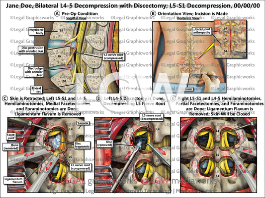 Bilateral L4-5 Decompression with Discectomy; L5-S1 Decompression