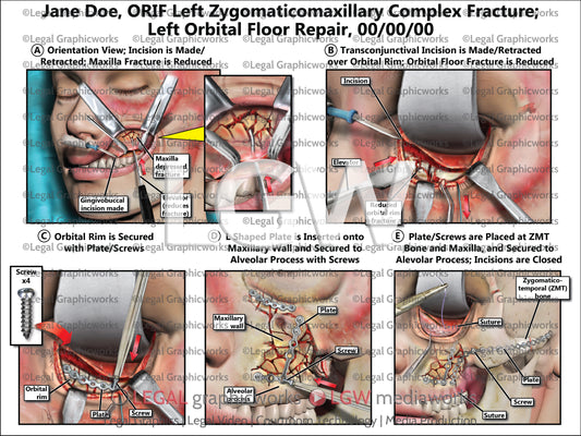 ORIF Left Zygomaticomaxillary Complex Fracture; Left Orbital Floor Repair