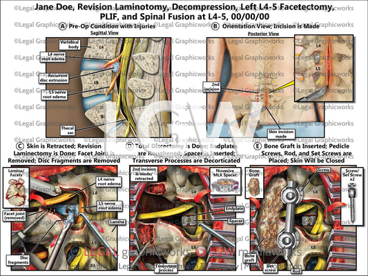 Revision Laminotomy, Decompression, Left L4-5 Facetectomy, PLIF, and Spinal Fusion at L4-5