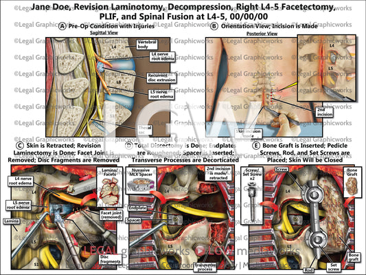 Revision Laminotomy, Decompression, Right L4-5 Facetectomy, PLIF, and Spinal Fusion at L4-5