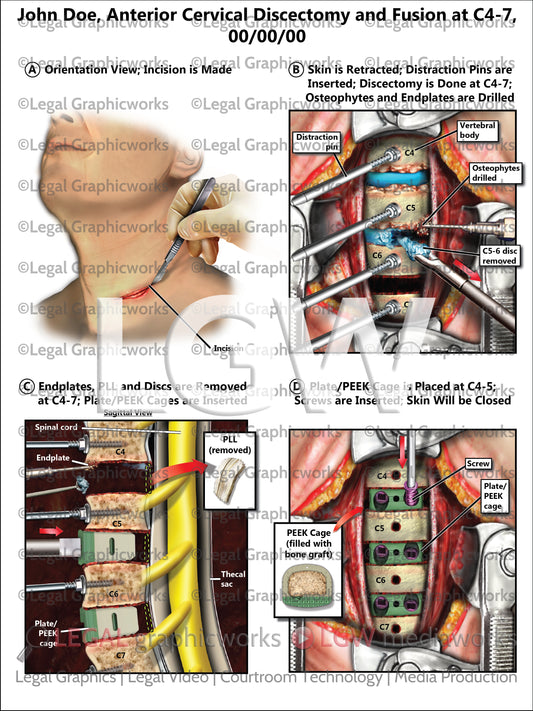 Anterior Cervical Discectomy and Fusion at C4-7
