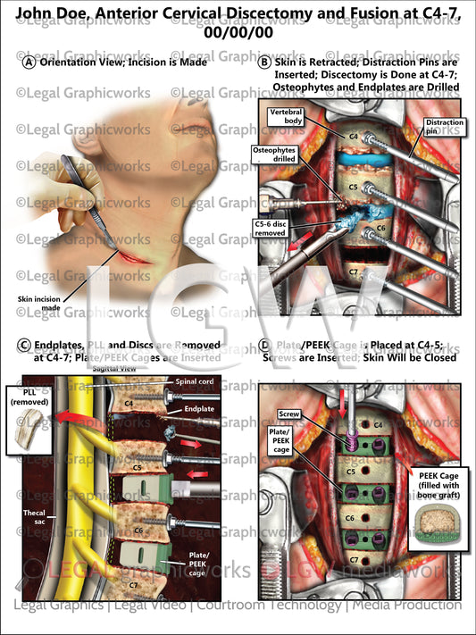 Anterior Cervical Discectomy and Fusion at C4-7