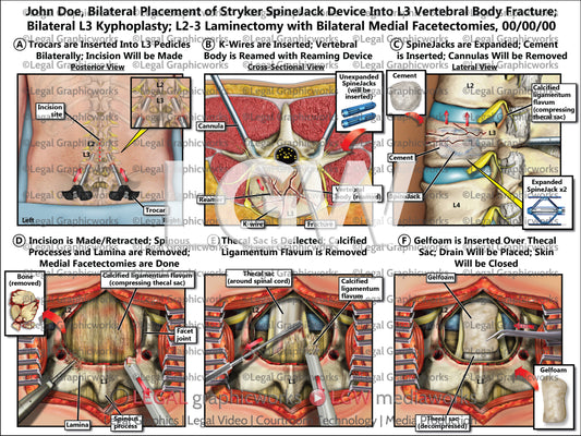 Bilateral Placement of Stryker SpineJack Device Into L3 Vertebral Body Fracture; Bilateral L3 Kyphoplasty; L2-3 Laminectomy with Bilateral Medial Facetectomies