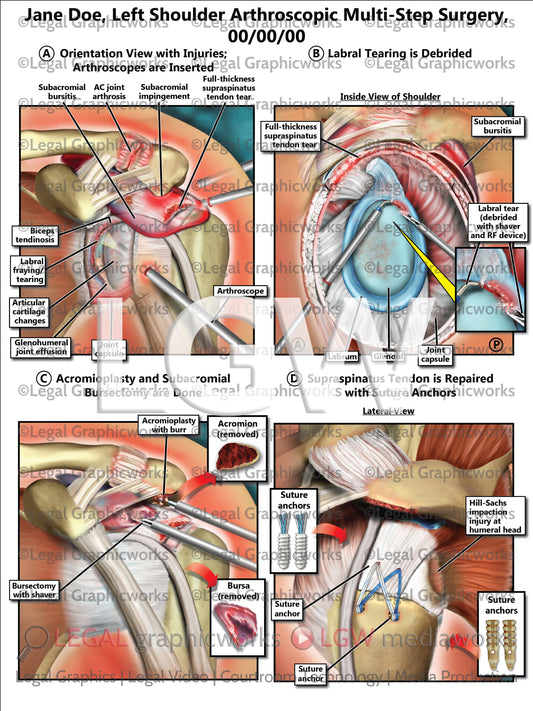 Left Shoulder Arthroscopic Multi-Step Surgery