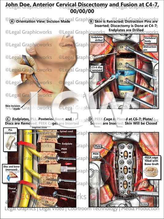Anterior Cervical Discectomy and Fusion at C4-7